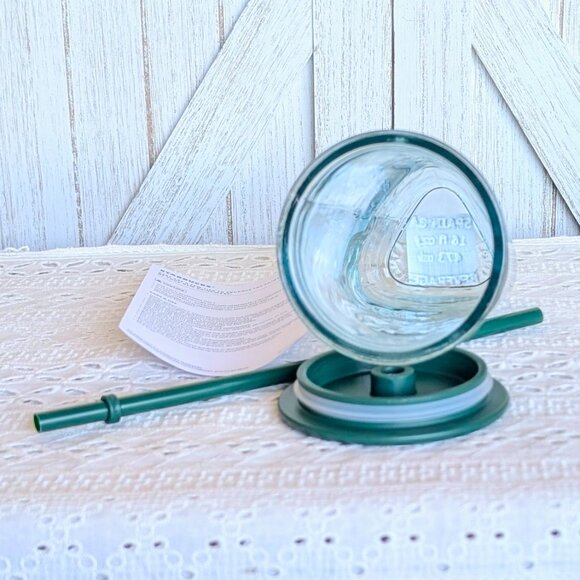 NWT💚Starbucks 2026 Green Core Triangle Recycled Glass Cold Cup Tumbler - Picture 7 of 8